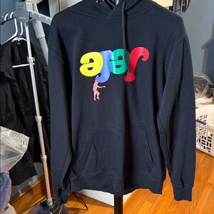 Navy Hoodie with Colorful Graphic